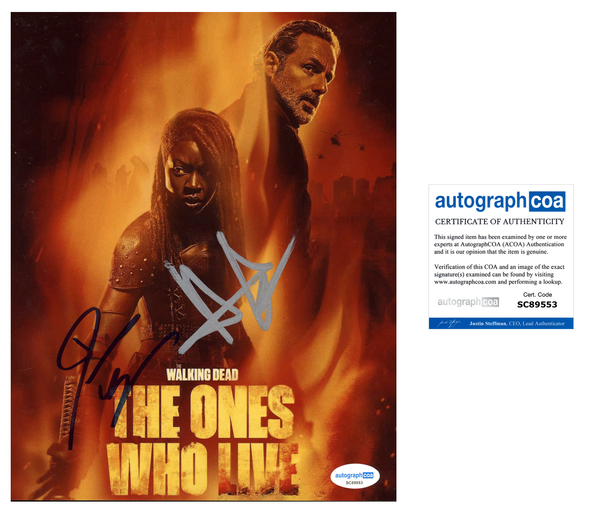 Andrew Lincoln Danai Gurira Walking Dead Signed Autograph 8x10 Photo ACOA