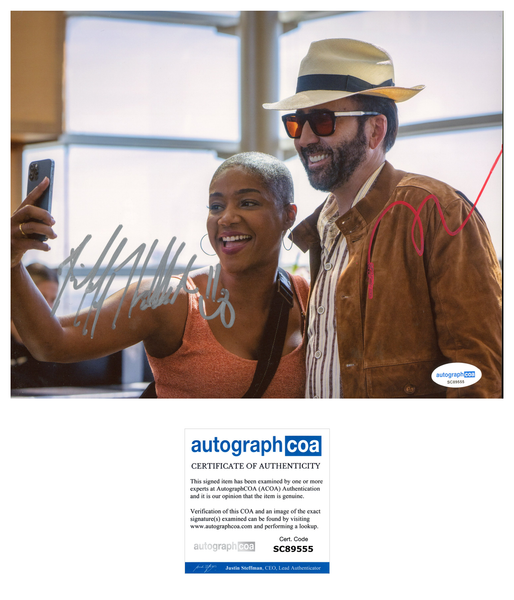 Tiffany Haddish Nicolas Cage Massive Talent Signed Autograph 8x10 Photo ACOA