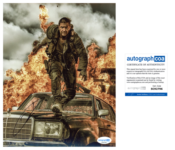 Tom Hardy Mad Max Signed Autograph 8x10 Photo ACOA