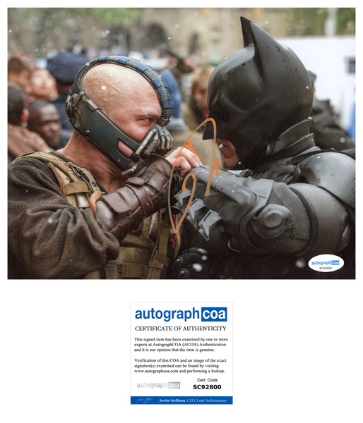 Tom Hardy Batman Signed Autograph 8x10 Photo ACOA