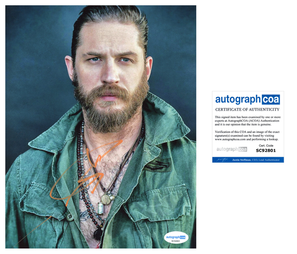 Tom Hardy Batman Signed Autograph 8x10 Photo ACOA