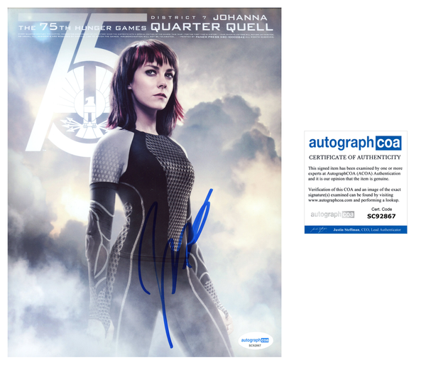 Jena Malone Hunger Games Signed Autograph 8x10 Photo ACOA