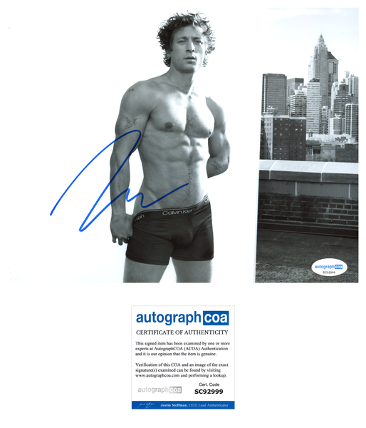 Jeremy Allen White The Bear Signed Autograph 8x10 Photo ACOA