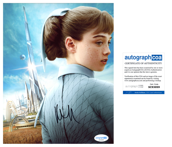 Raffey Cassidy Tomorrowland Signed Autograph 8x10 Photo ACOA