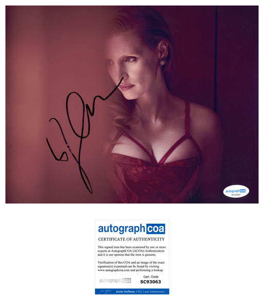 Jessica Chastain Sexy Signed Autograph 8x10 Photo ACOA