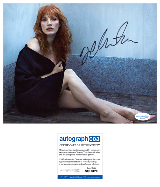 Jessica Chastain Sexy Signed Autograph 8x10 Photo ACOA