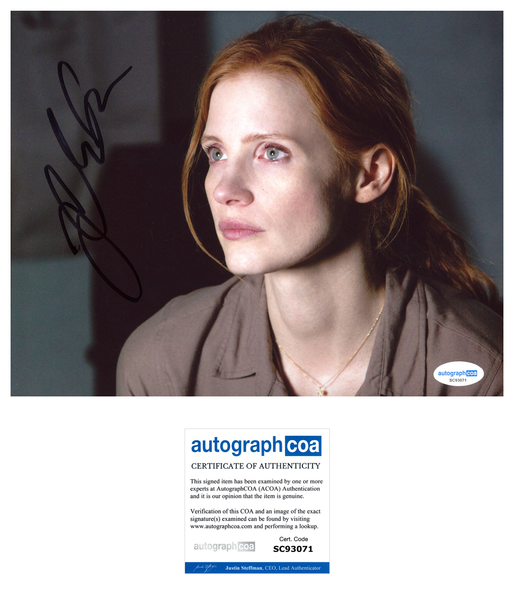 Jessica Chastain Martian Signed Autograph 8x10 Photo ACOA