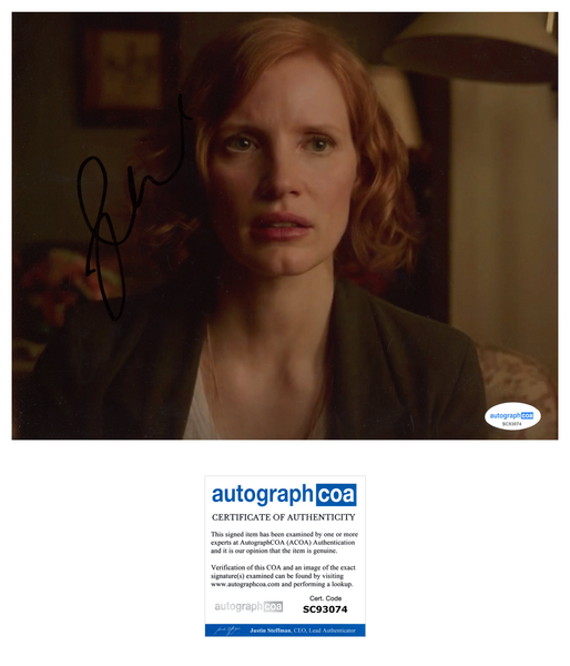 Jessica Chastain IT Signed Autograph 8x10 Photo ACOA