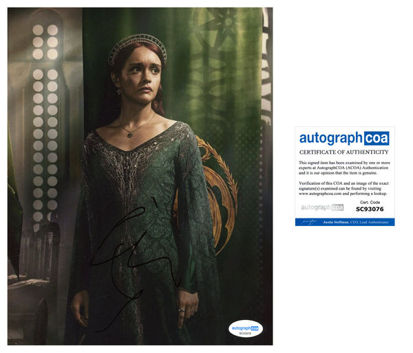 Olivia Cooke House of the Dragon Signed Autograph 8x10 Photo ACOA