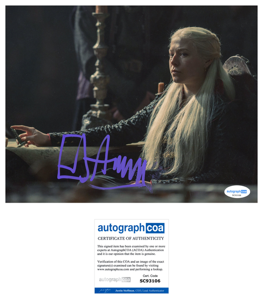 Emma D'Arcy House of the Dragon Signed Autograph 8x10 Photo ACOA