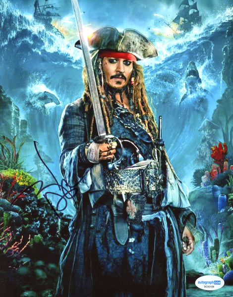 Johnny Depp Pirates Signed Autograph 8x10 Photo ACOA