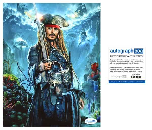 Johnny Depp Pirates Signed Autograph 8x10 Photo ACOA