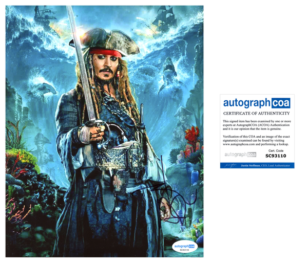 Johnny Depp Pirates Signed Autograph 8x10 Photo ACOA