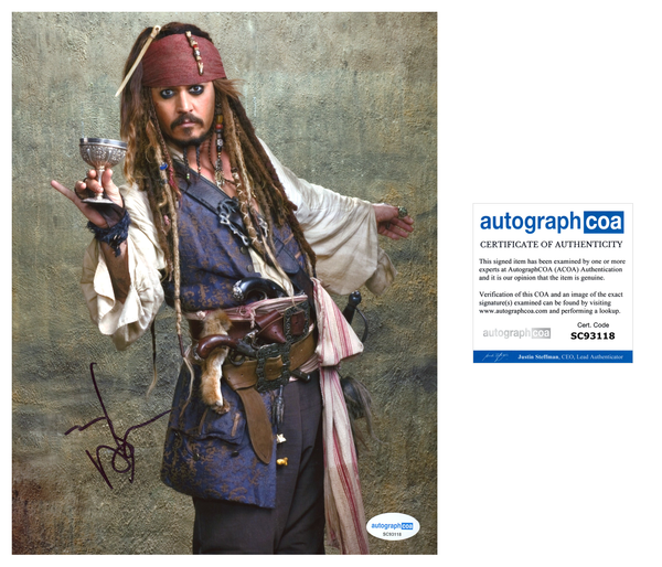 Johnny Depp Pirates Signed Autograph 8x10 Photo ACOA