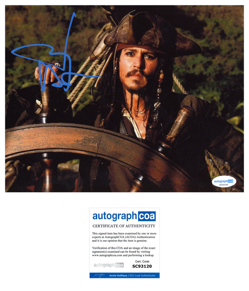 Johnny Depp Pirates Signed Autograph 8x10 Photo ACOA