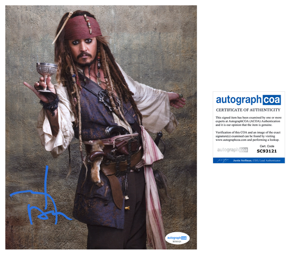 Johnny Depp Pirates Signed Autograph 8x10 Photo ACOA