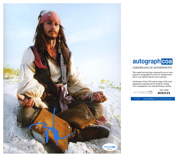 Johnny Depp Pirates Signed Autograph 8x10 Photo ACOA