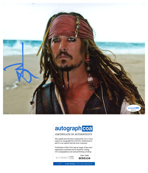 Johnny Depp Pirates Signed Autograph 8x10 Photo ACOA