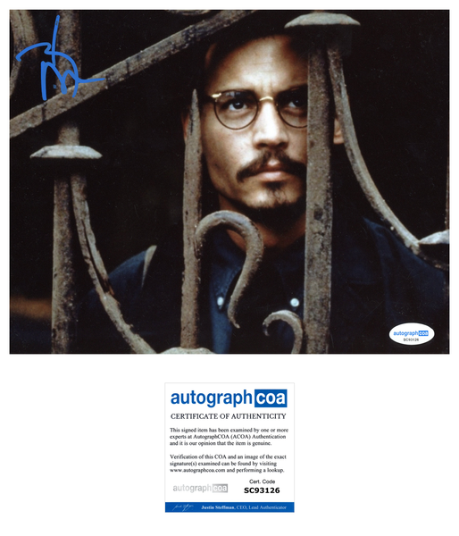 Johnny Depp Ninth Gate Signed Autograph 8x10 Photo ACOA