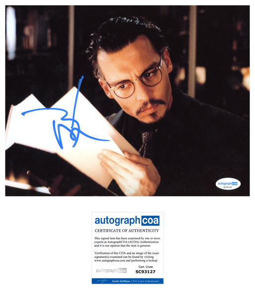 Johnny Depp Ninth Gate Signed Autograph 8x10 Photo ACOA
