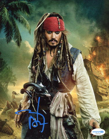 Johnny Depp Pirates Signed Autograph 8x10 Photo ACOA