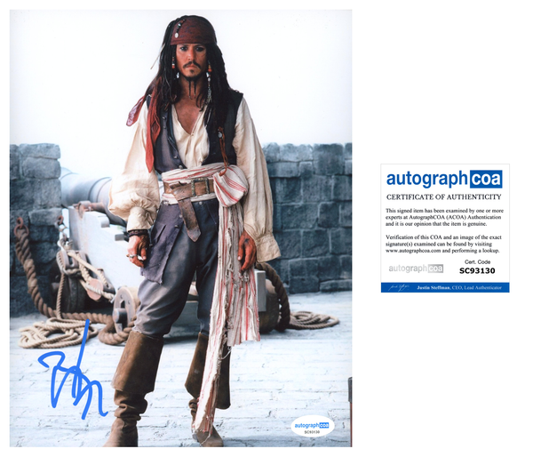 Johnny Depp Pirates Signed Autograph 8x10 Photo ACOA