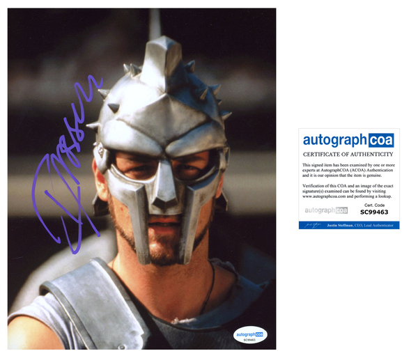 Russell Crowe Gladiator Signed Autograph 8x10 Photo ACOA