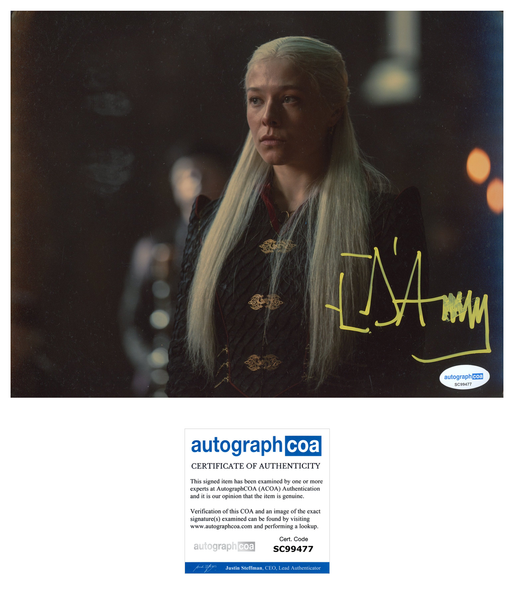 Emma D'Arcy House of the Dragon Signed Autograph 8x10 Photo ACOA