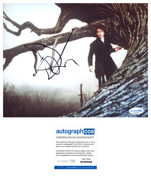 Johnny Depp Sleepy Hollow Signed Autograph 8x10 Photo ACOA