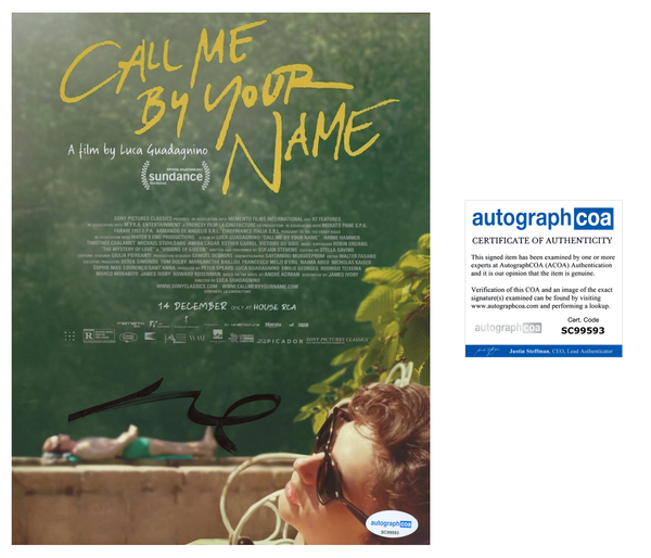 Luca Guadagnino Call Me By Your Name Signed Autograph 8x10 Photo ACOA