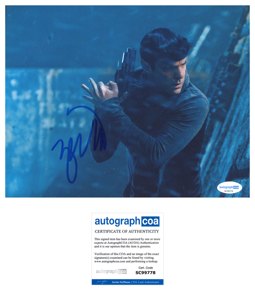 Zachary Quinto Star Trek Signed Autograph 8x10 Photo ACOA