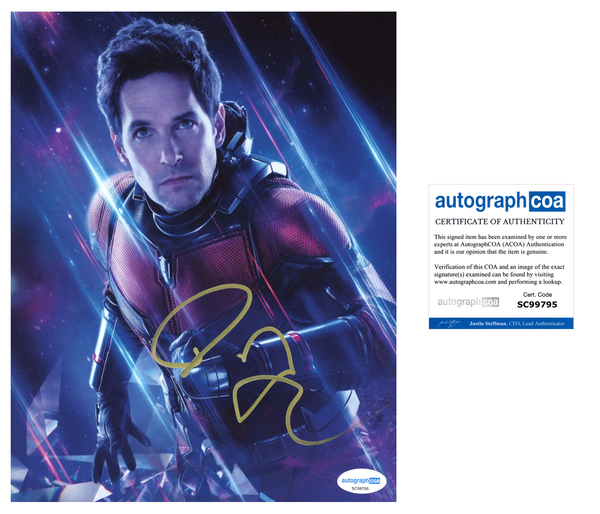 Paul Rudd Avengers Signed Autograph 8x10 Photo ACOA