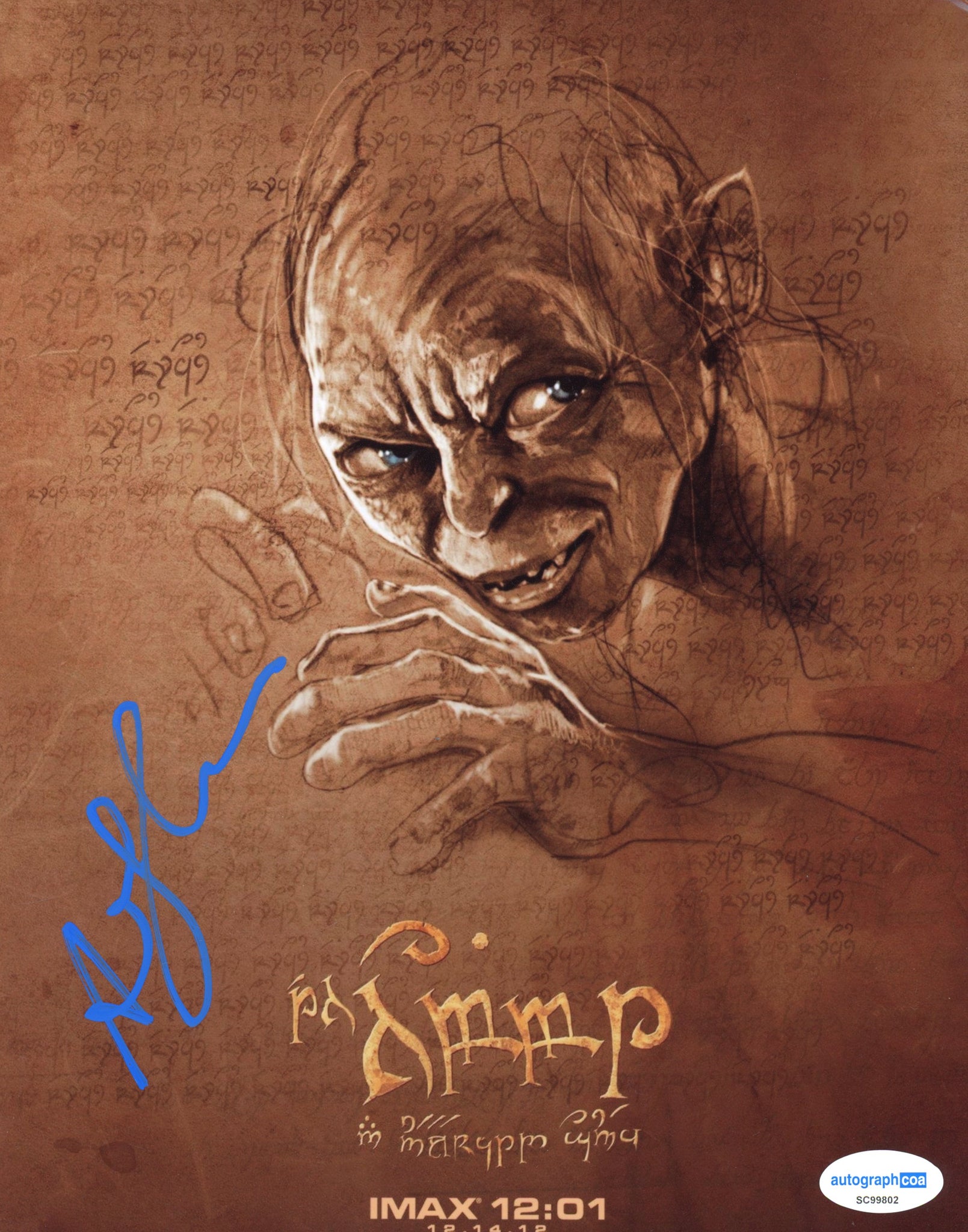 Andy Serkis Lord of the Rings Signed Autograph 8x10 Photo ACOA