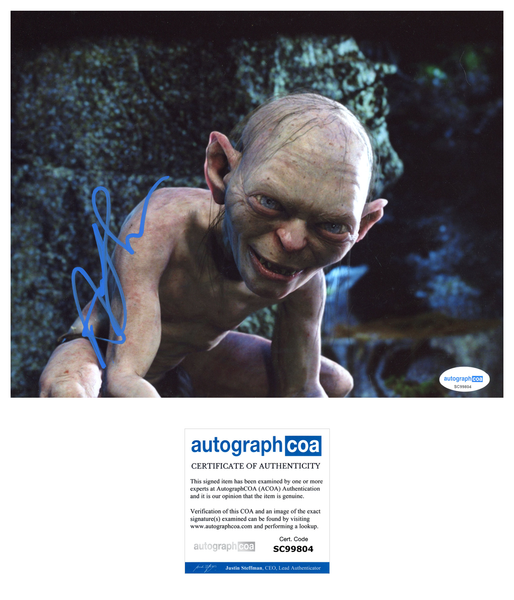 Andy Serkis Lord of the Rings Signed Autograph 8x10 Photo ACOA