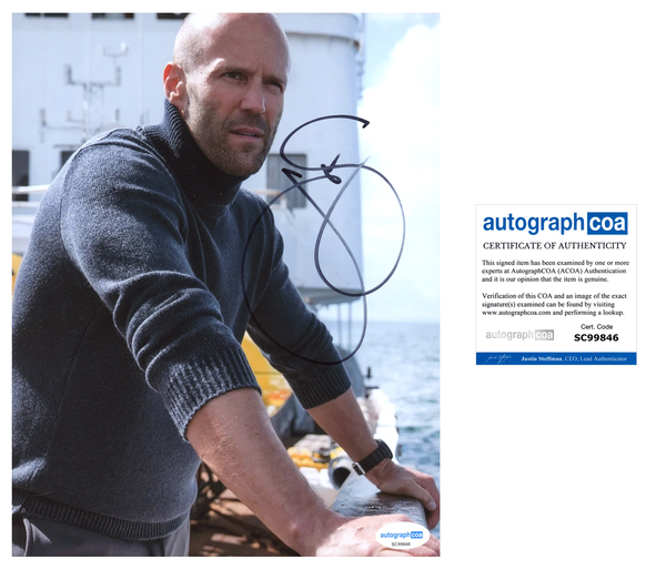 Jason Statham The Meg Signed Autograph 8x10 Photo ACOA Shirtless