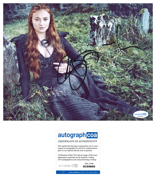 Sophie Turner Game of Thrones Signed Autograph 8x10 Photo ACOA