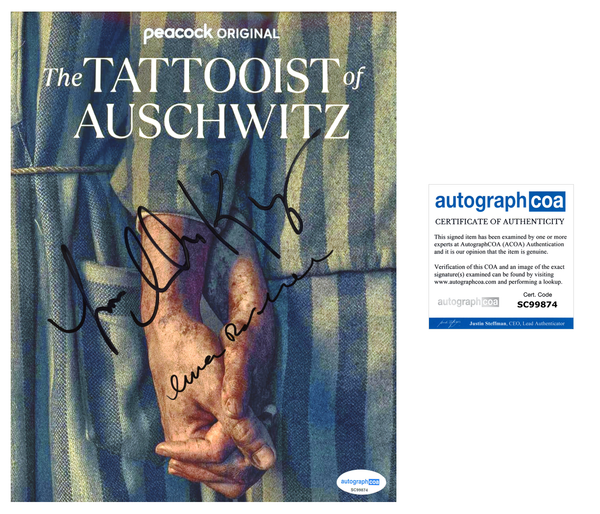 Jonah Hauer King Anna Prochniak Tattoist Auschwitz Signed Autograph 8x10 Photo ACOA