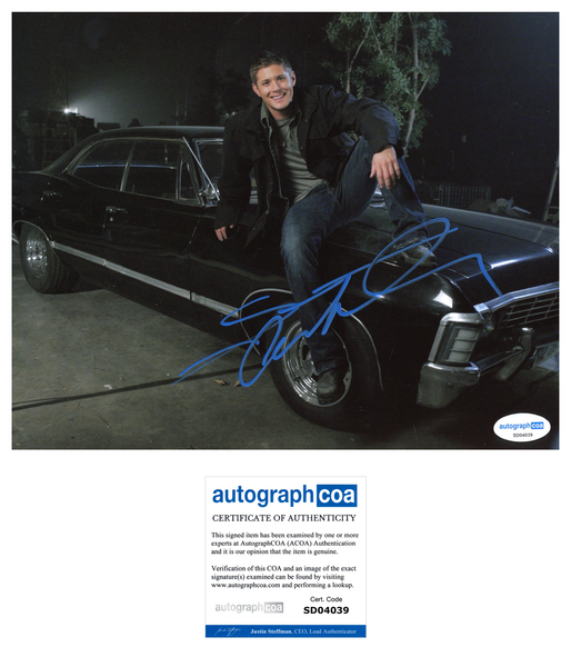 Jensen Ackles Supernatural Signed Autograph 8x10 Photo ACOA