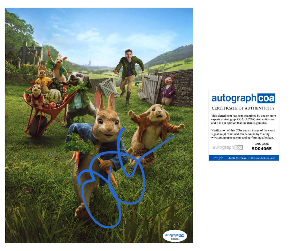 James Corden Peter Rabbit Signed Autograph 8x10 Photo ACOA | Outlaw ...