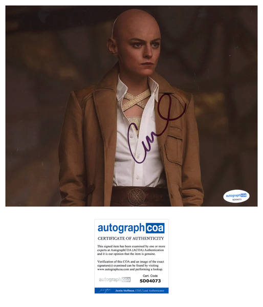 Emma Corrin Deadpool Signed Autograph 8x10 Photo ACOA