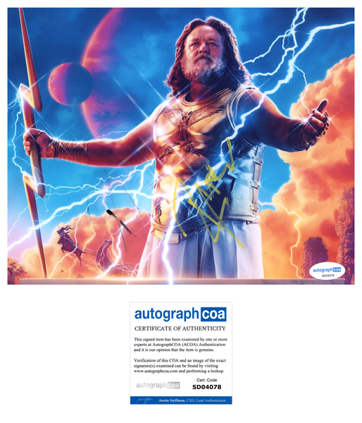 Russell Crowe Thor Signed Autograph 8x10 Photo ACOA