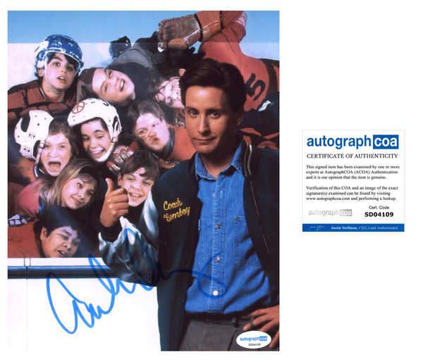 Emilio Estevez Mighty Ducks Signed Autograph 8x10 Photo ACOA