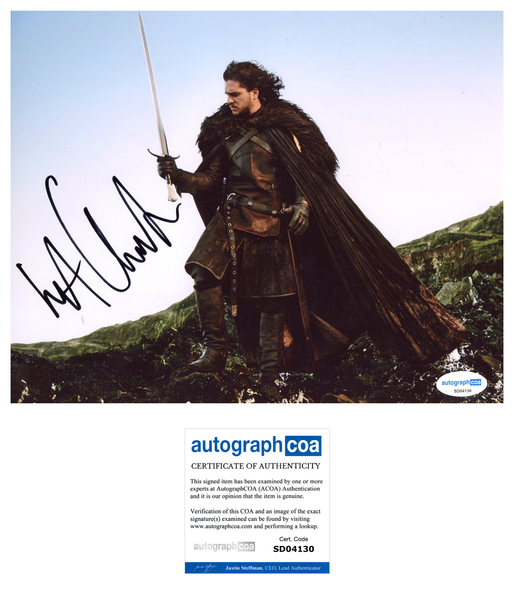 Kit Harington Game of Thrones Signed Autograph 8x10 Photo ACOA