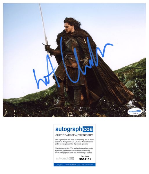 Kit Harington Game of Thrones Signed Autograph 8x10 Photo ACOA