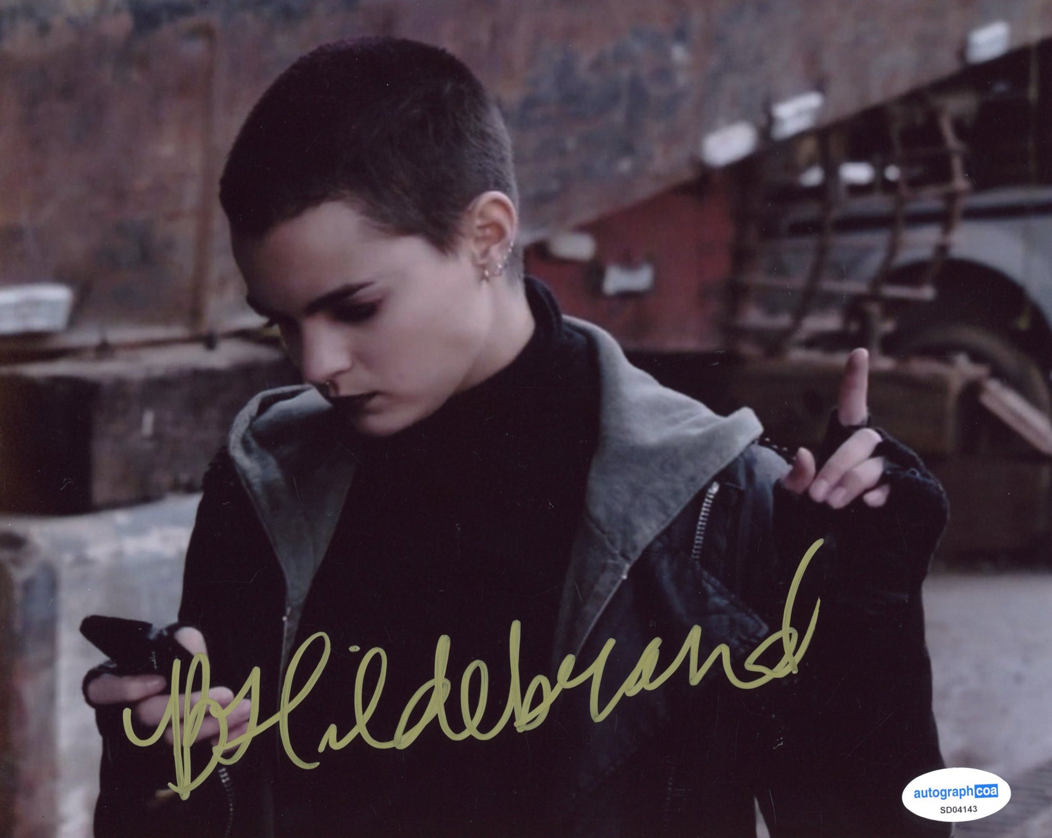 Brianna Hildebrand Deadpool Signed Autograph 8x10 Photo ACOA