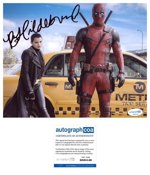 Brianna Hildebrand Deadpool Signed Autograph 8x10 Photo ACOA