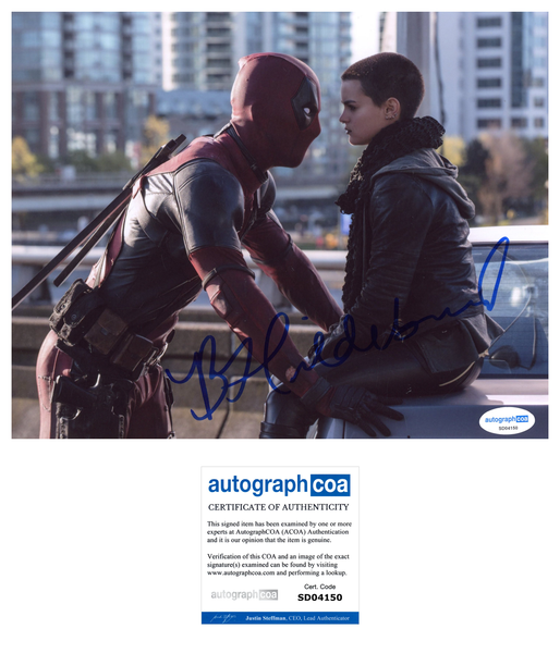 Brianna Hildebrand Deadpool Signed Autograph 8x10 Photo ACOA