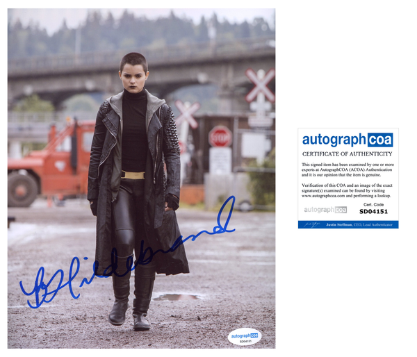 Brianna Hildebrand Deadpool Signed Autograph 8x10 Photo ACOA