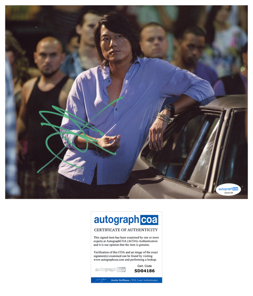 Sung Kang Fast and Furious Signed Autograph 8x10 Photo ACOA