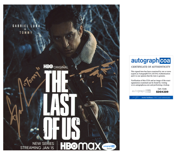 Gabriel Luna Last of Us Signed Autograph 8x10 Photo ACOA